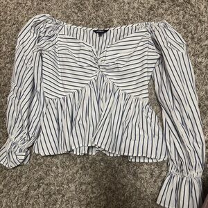 Peplum striped top